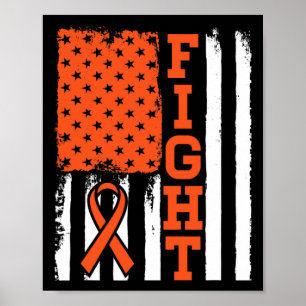 Póster Bandera de lucha contra la leucemia del cáncer de 