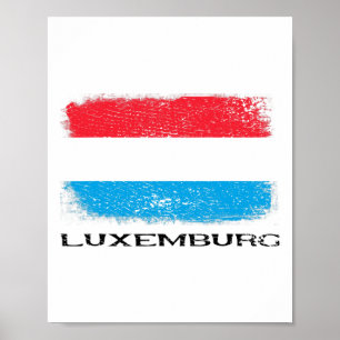 Póster Bandera de Luxemburgo Europa Viaje Vacaciones Euro