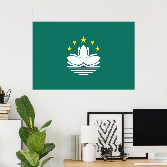 Póster Bandera de Macao (Oficina en casa)