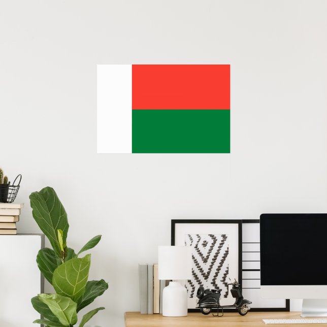 Póster Bandera de Madagascar (Oficina en casa)