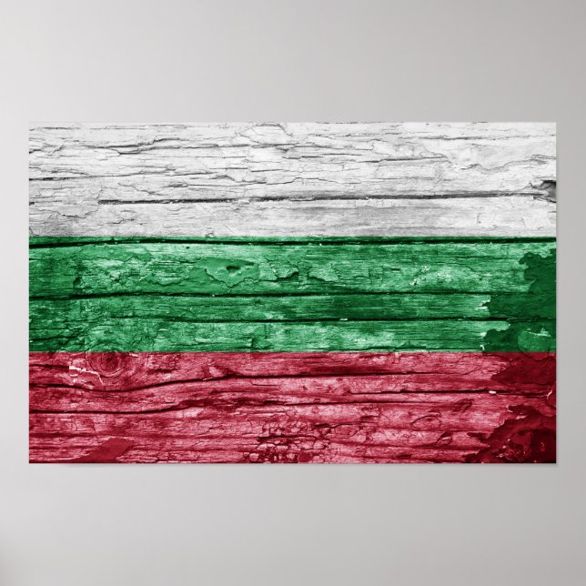 Póster bandera de madera búlgara (Frente)