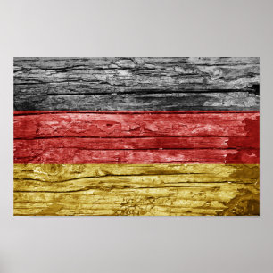 Póster Bandera de madera de Alemania