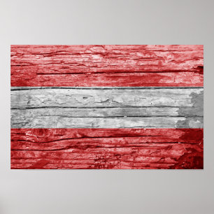 Póster Bandera de madera de Austria