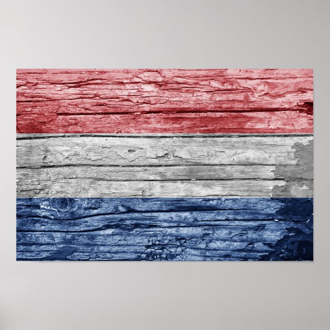 Póster bandera de madera de Países Bajos (Frente)