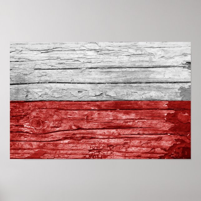 Póster bandera de madera de Polonia (Frente)