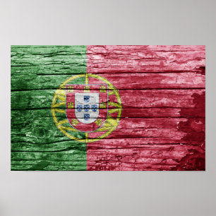 Póster bandera de madera de Portugal