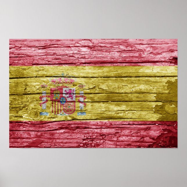 Póster bandera de madera española (Frente)