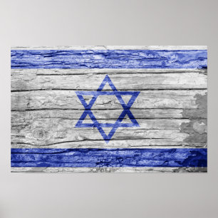 Póster bandera de madera israelí