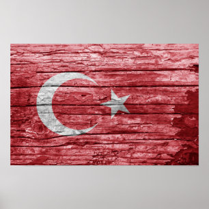 Póster bandera de madera turca