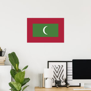 Póster Bandera de Maldivas