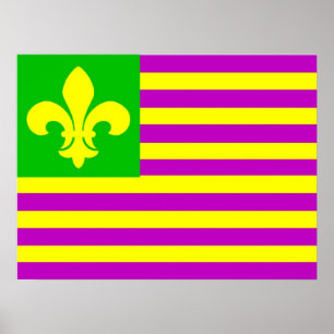 Póster Bandera de Mardi Gras