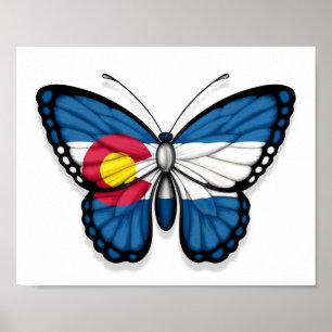 Póster Bandera de Mariposa de Colorado