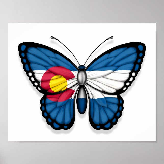 Póster Bandera de Mariposa de Colorado (Frente)