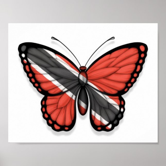 Póster Bandera de mariposa de Trinidad y Tobago (Frente)