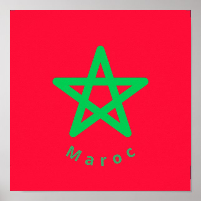 Póster Bandera de Marruecos (Frente)