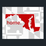 Póster Bandera de Maryland/pop estatal de color - rojo<br><div class="desc">¡Muestra tu orgullo de Maryland y tu color favorito con este diseño!</div>