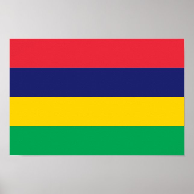 Póster Bandera de Mauricio (Frente)