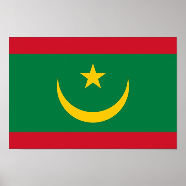 Póster Bandera de Mauritania (Frente)