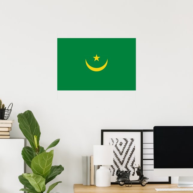 Póster Bandera de Mauritania (Oficina en casa)