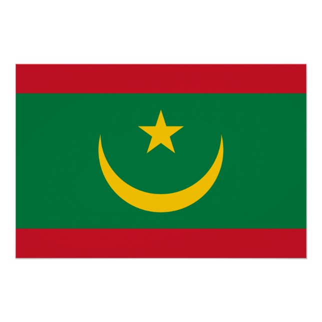 Póster Bandera de Mauritania (Anverso)
