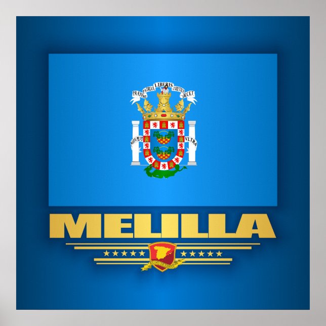 Póster Bandera de Melilla (Frente)