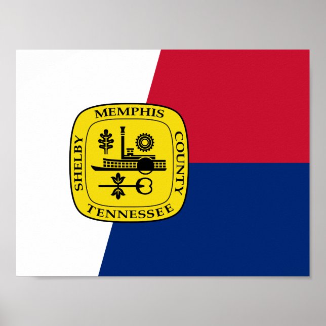Póster Bandera de Memphis, Poster de Tennessee (Frente)