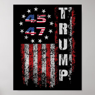 Póster Bandera de Mercancías Trump hecha por Estados Unid
