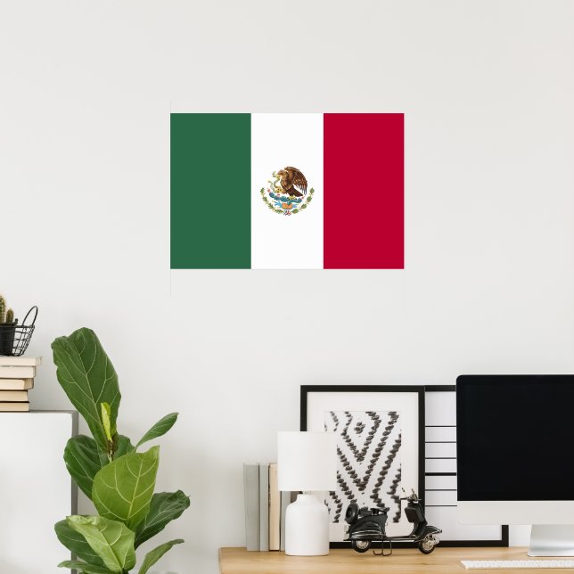 Póster Bandera de México (Oficina en casa)
