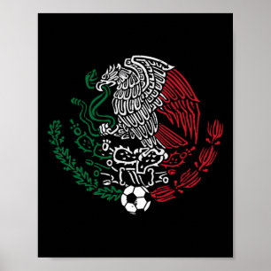 Póster Bandera de México Águila Mexicana Fútbol Hombres M