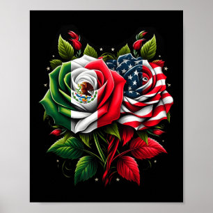 Póster Bandera De México Bandera De Estados Unidos Bander