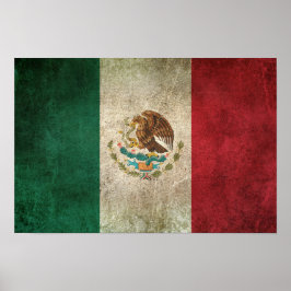 Póster Bandera de México con problemas de cosecha
