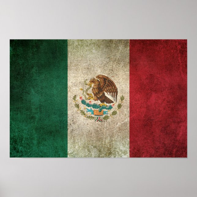Póster Bandera de México con problemas de cosecha (Frente)