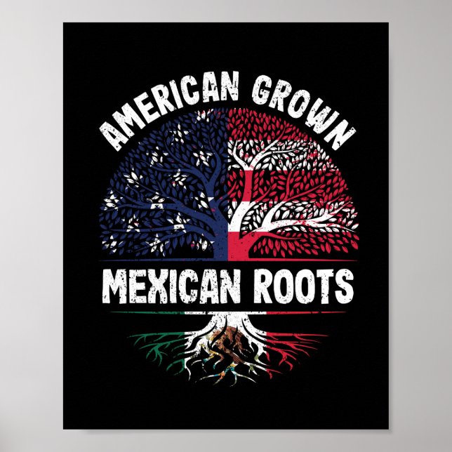 Póster Bandera de México de Estados Unidos cultivada en M (Frente)