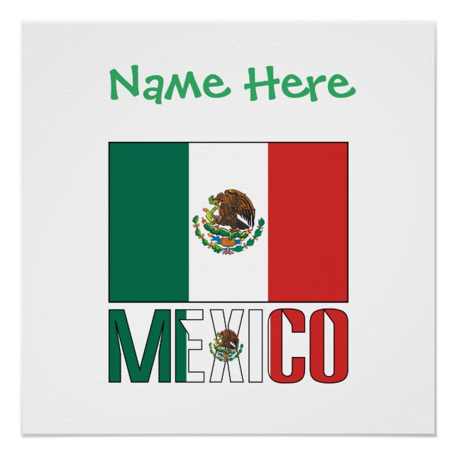 Póster Bandera de México Personalizada (Anverso)