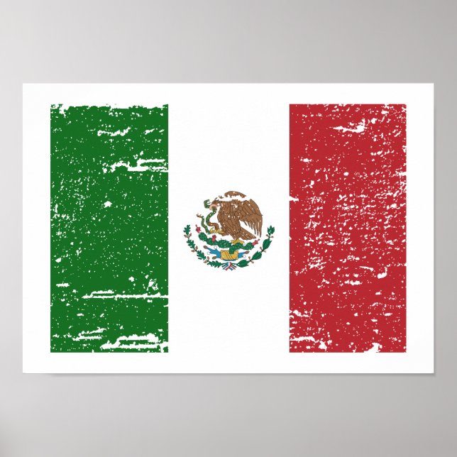 Póster Bandera de México vintage (Frente)