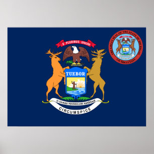Póster Bandera de Michigan