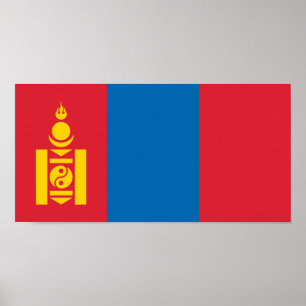 Póster Bandera de Mongolia