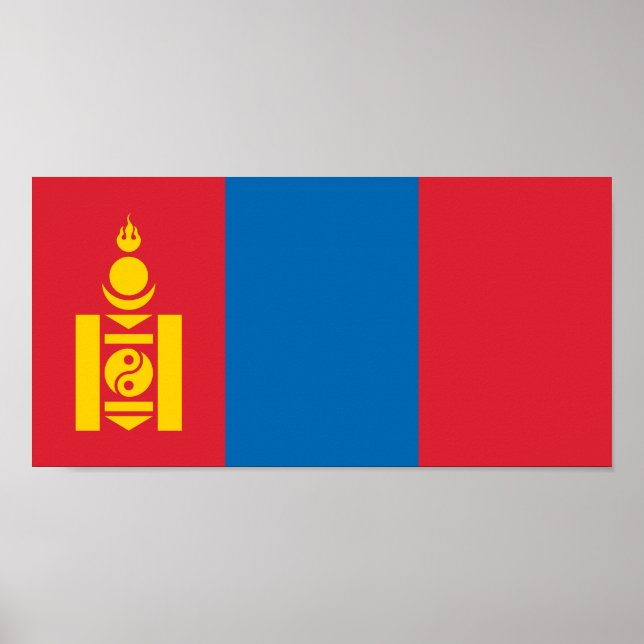 Póster Bandera de Mongolia (Frente)