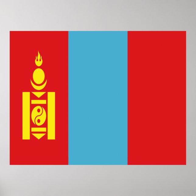 Póster Bandera de Mongolia (Frente)