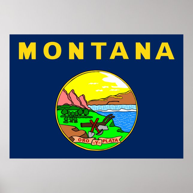 Póster Bandera de Montana (Frente)