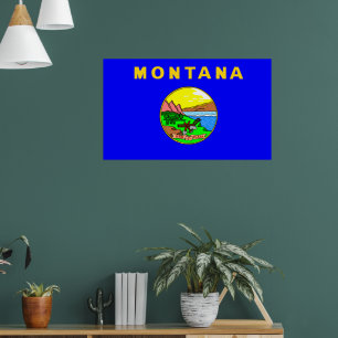 Póster Bandera de Montana, Big Sky Country,