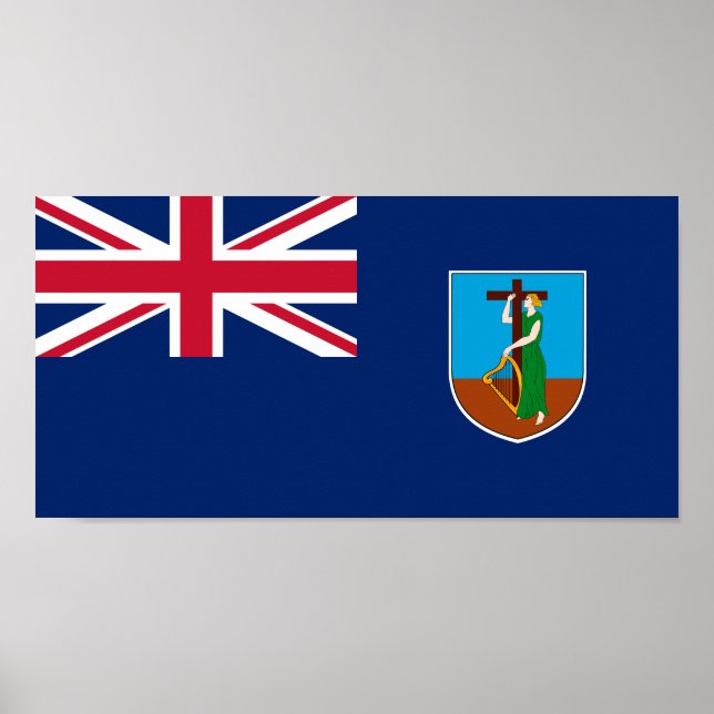 Póster Bandera de Montserrat (Frente)