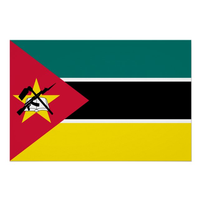 Póster Bandera de Mozambique (Anverso)