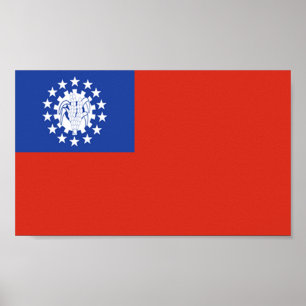 Póster Bandera de Myanmar