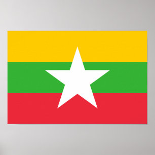 Póster Bandera de Myanmar