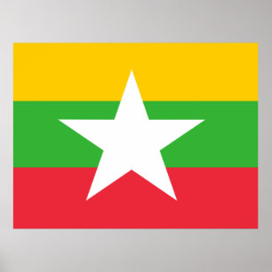 Póster Bandera de Myanmar