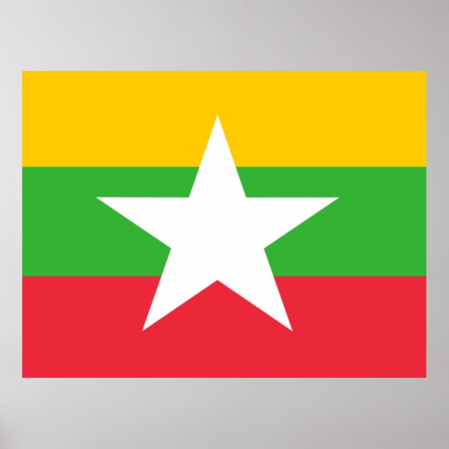 Póster Bandera de Myanmar (Frente)