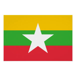 Póster Bandera de Myanmar