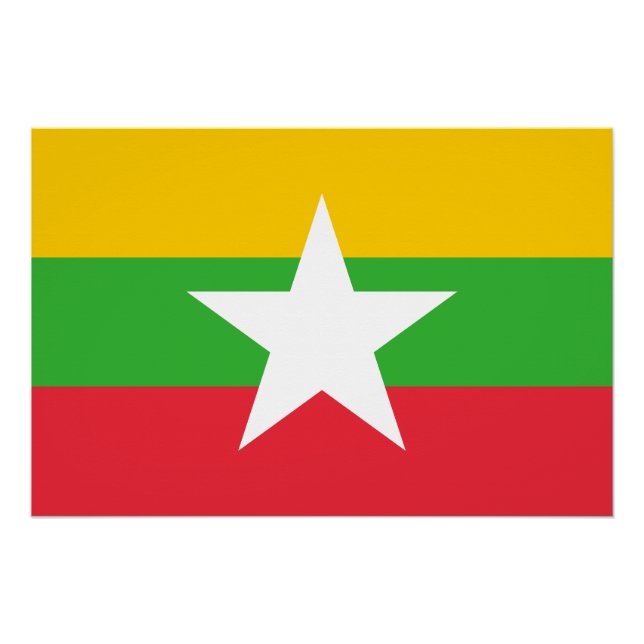 Póster Bandera de Myanmar (Anverso)