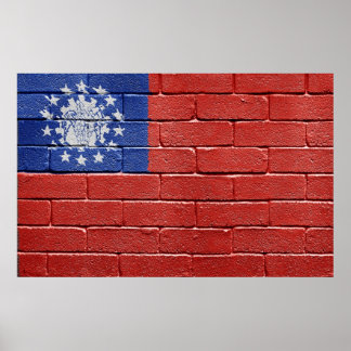 Póster Bandera de Myanmar